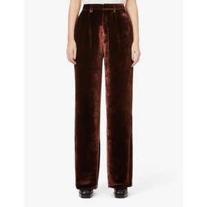 NEW Reformation Wes Velvet Pant Chestnut 2